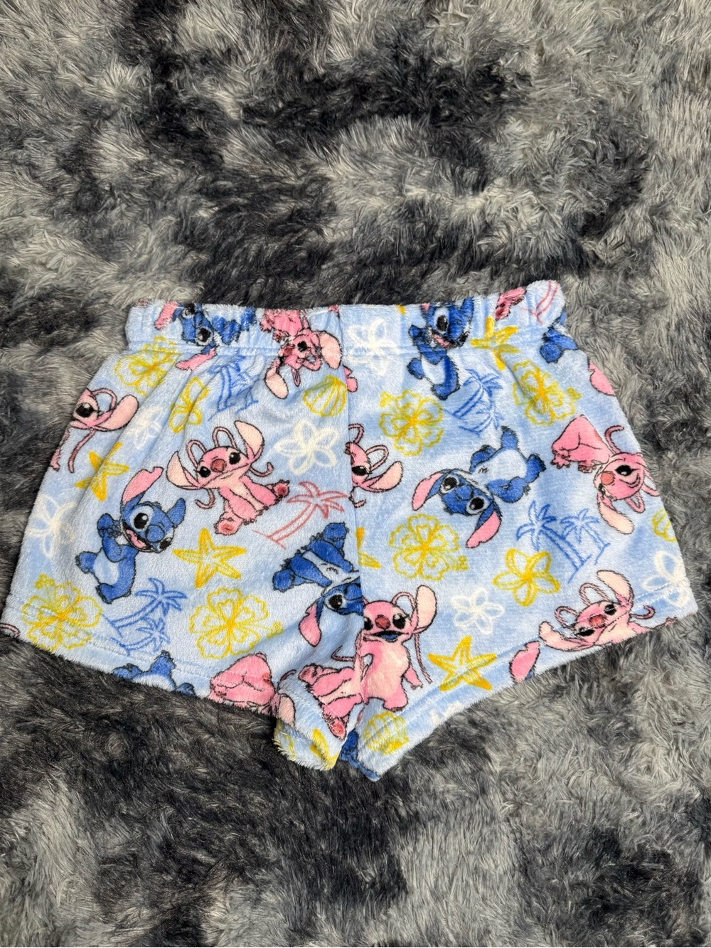 Disney Blue & Pink Lilo & Stitch Plush Lounge Shorts - Women - Picture 2 of 3